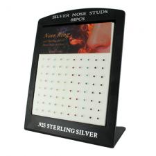 Sterling Silver Assorted Color Nose Studs Display 80PCS
